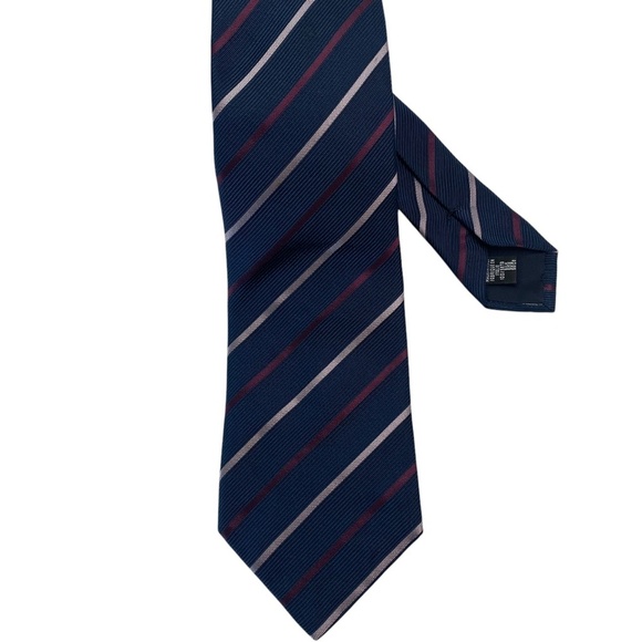 GIORGIO ARMANI Mens 100% Silk Tie Necktie Diagonal Stripe Blue Extra wide